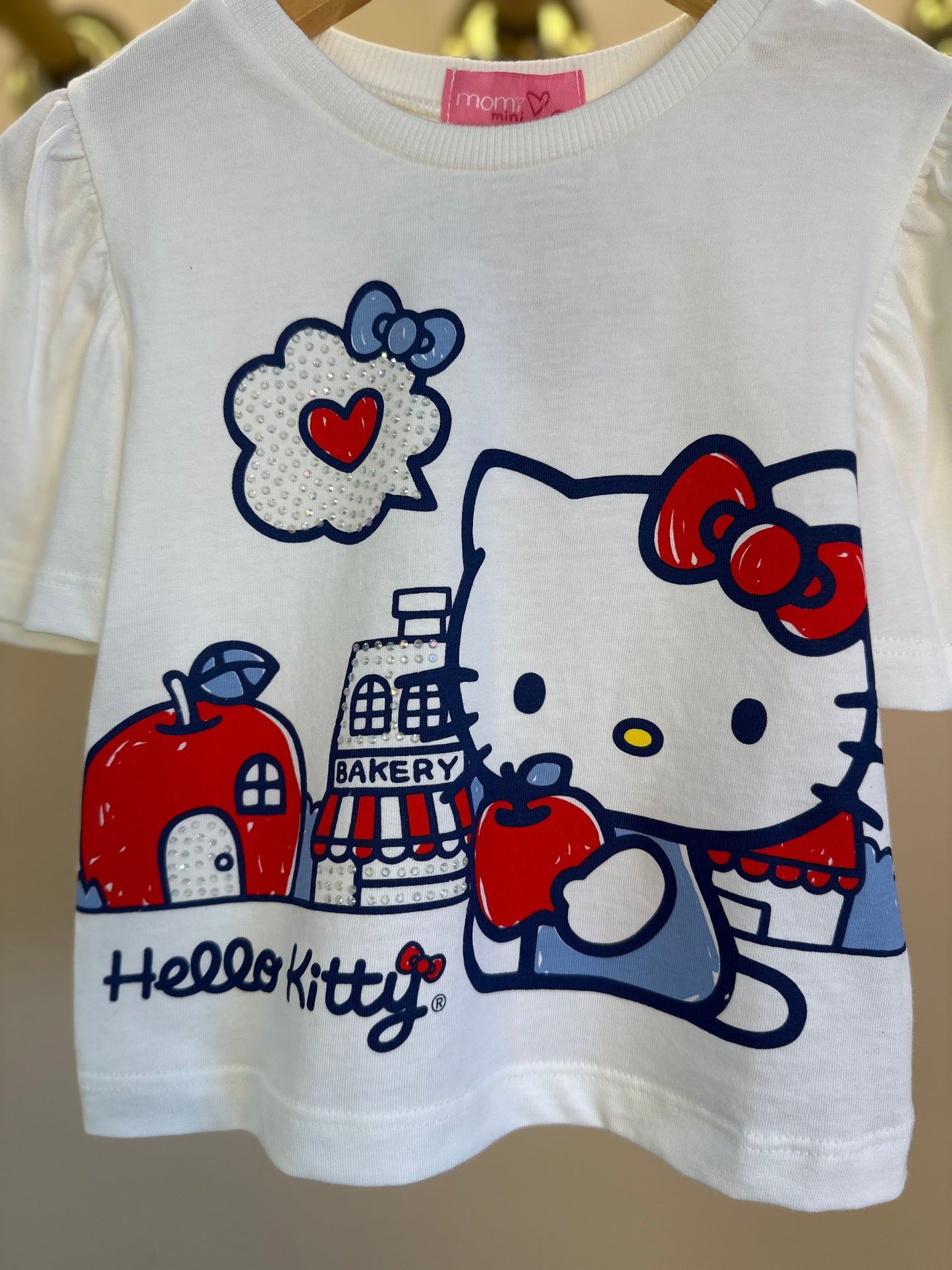 Blusa Infantil Hello Kitty Azul Strass - Momi