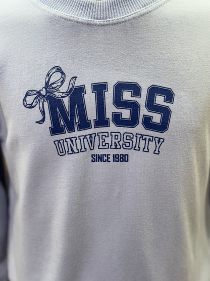 Conjunto Infantil Moletom S Felpa Blusa ML e Calça Miss University Azul Claro - Beabá