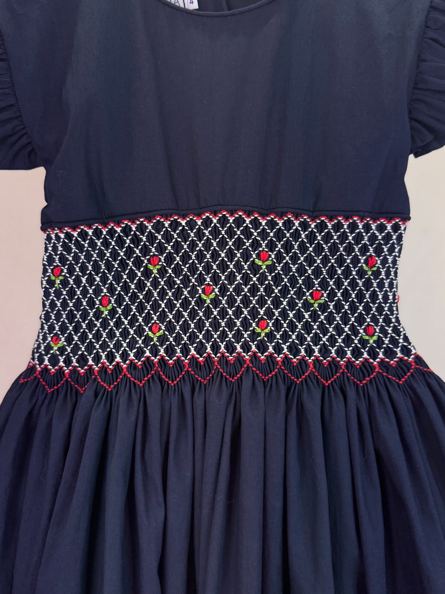 Vestido Infantil Clássico Algodão Ísis Marinho - Gracia