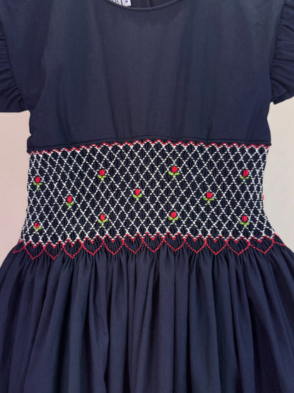 Vestido Infantil Clássico Algodão Ísis Marinho - Gracia