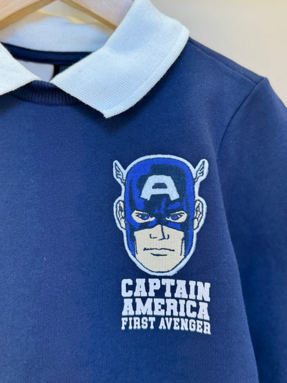 Conjunto Infantil Casaco Gola Polo e Bermuda Jeans Patchs Marvel - Youccie