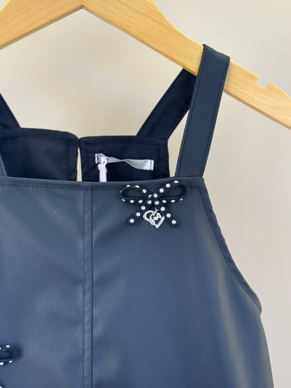 Salopete Infantil Like Leather Preto - Gabriela Aquarela
