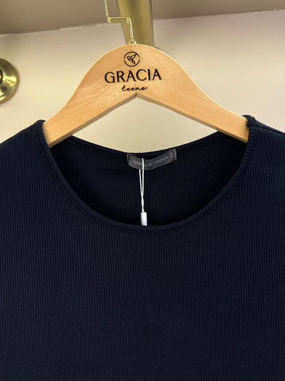 Blusa Teen Cropped Poliamida Com Detalhes Nas Costas - Vanilla Cream