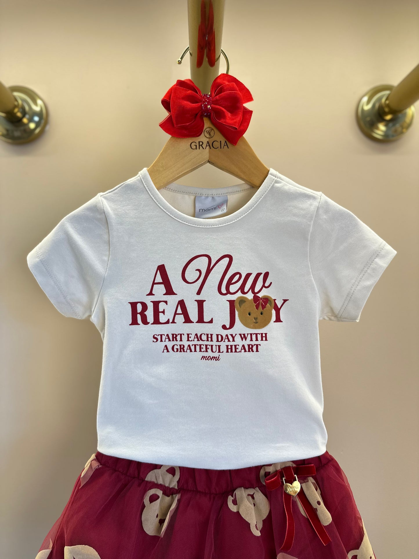 Conjunto Infantil Blusa  New Real Ursa e Saia de Tule Ursas - Momi