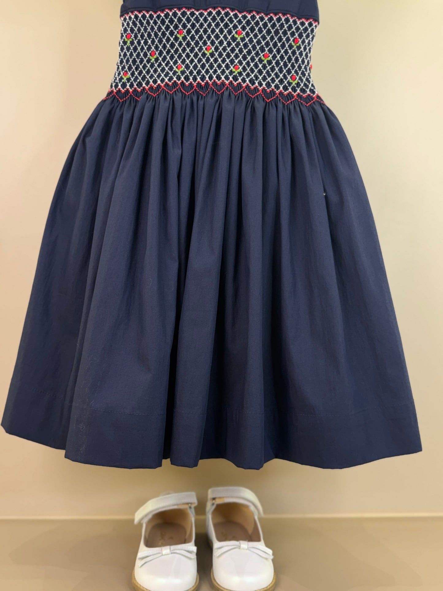 Vestido Infantil Clássico Algodão Ísis Marinho - Gracia