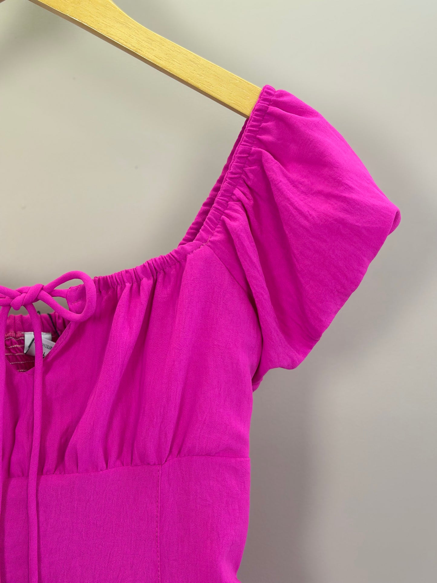 Vestido Teen Crepe Babados Pink - Two In