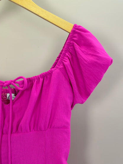 Vestido Teen Crepe Babados Pink - Two In