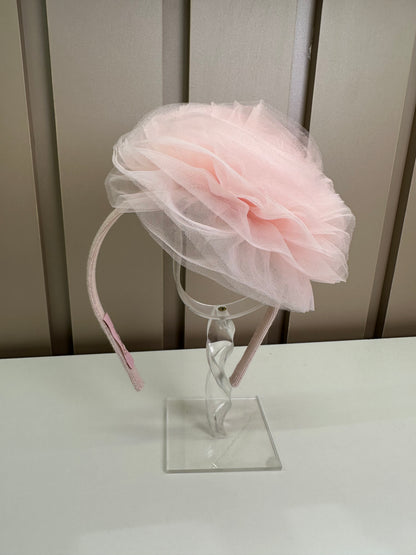 Arquinho Infantil Maxi Flor Tule Rosa Baby - Pituchinhus