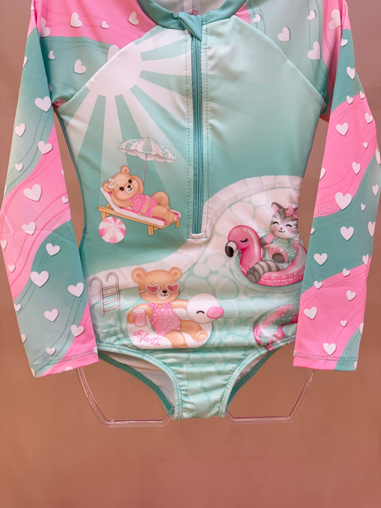 Maiô Infantil Bichinhos Corações - Infanti