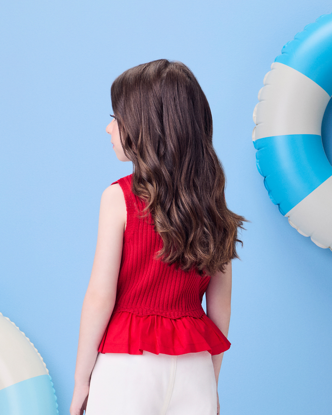 Blusa Infantil Peplum Tricot Lacinhos - Momi