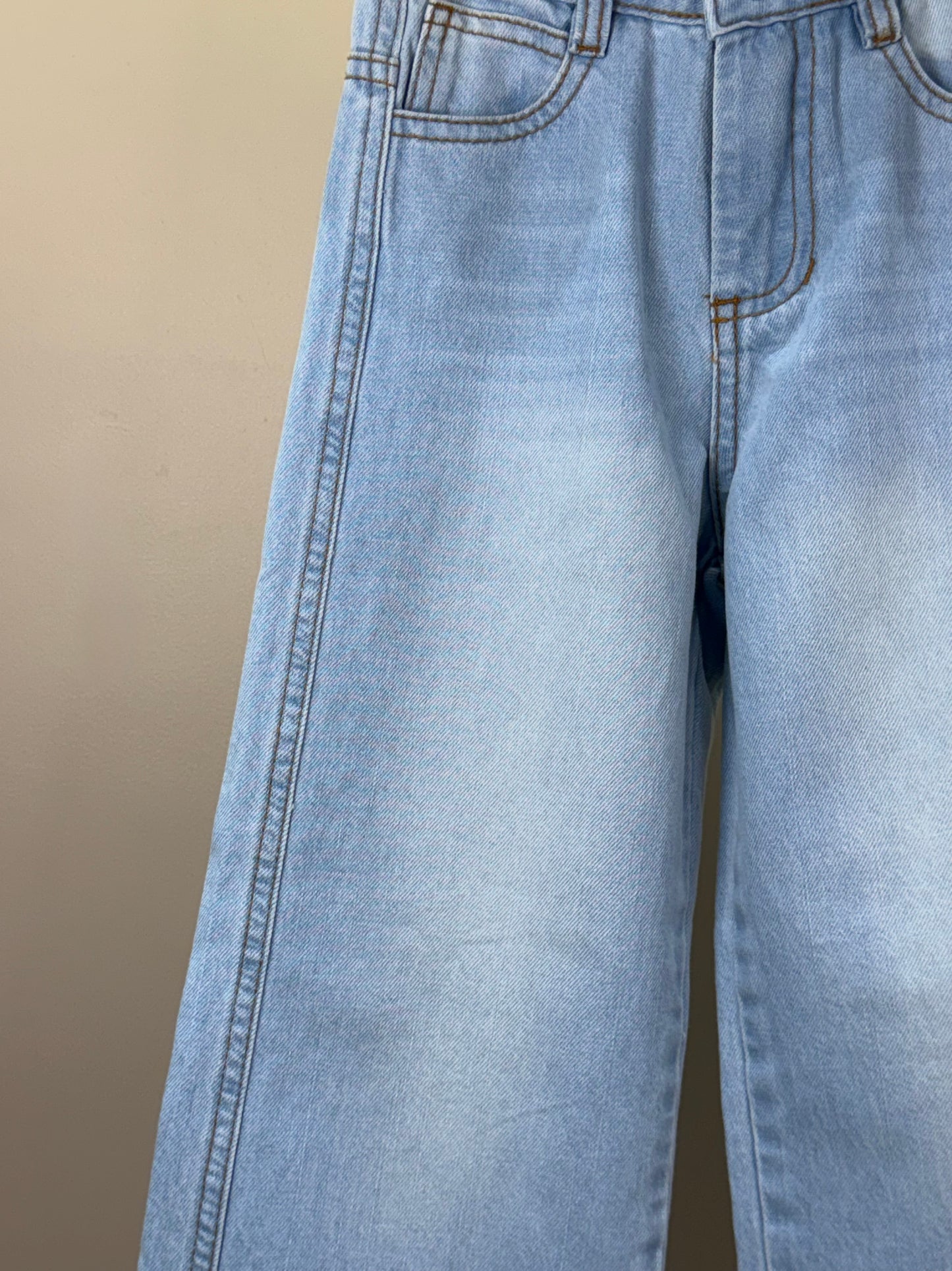Calça Infantil Wide Leg Jeans Claro - Luluzinha