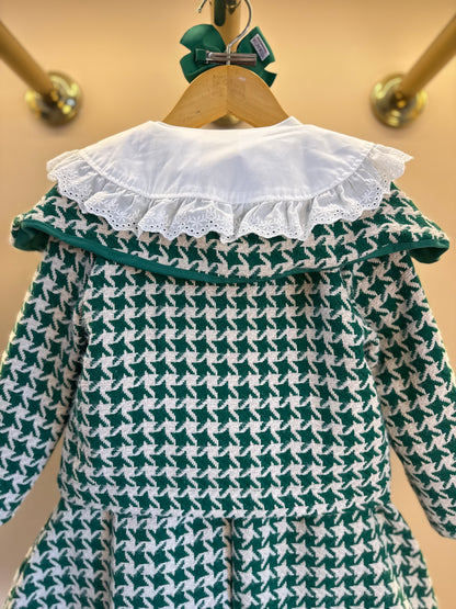 Conjunto Infantil Trio Casaco Tweed Xadrez, Camisa Gola Babados Rendas e Saia Tweed Xadrez - Animê