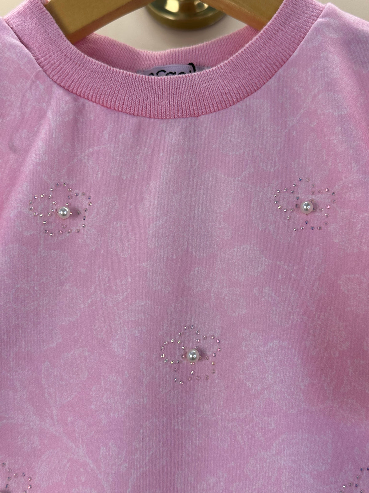 Vestido Infantil Rosa com Pérolas - Infanti