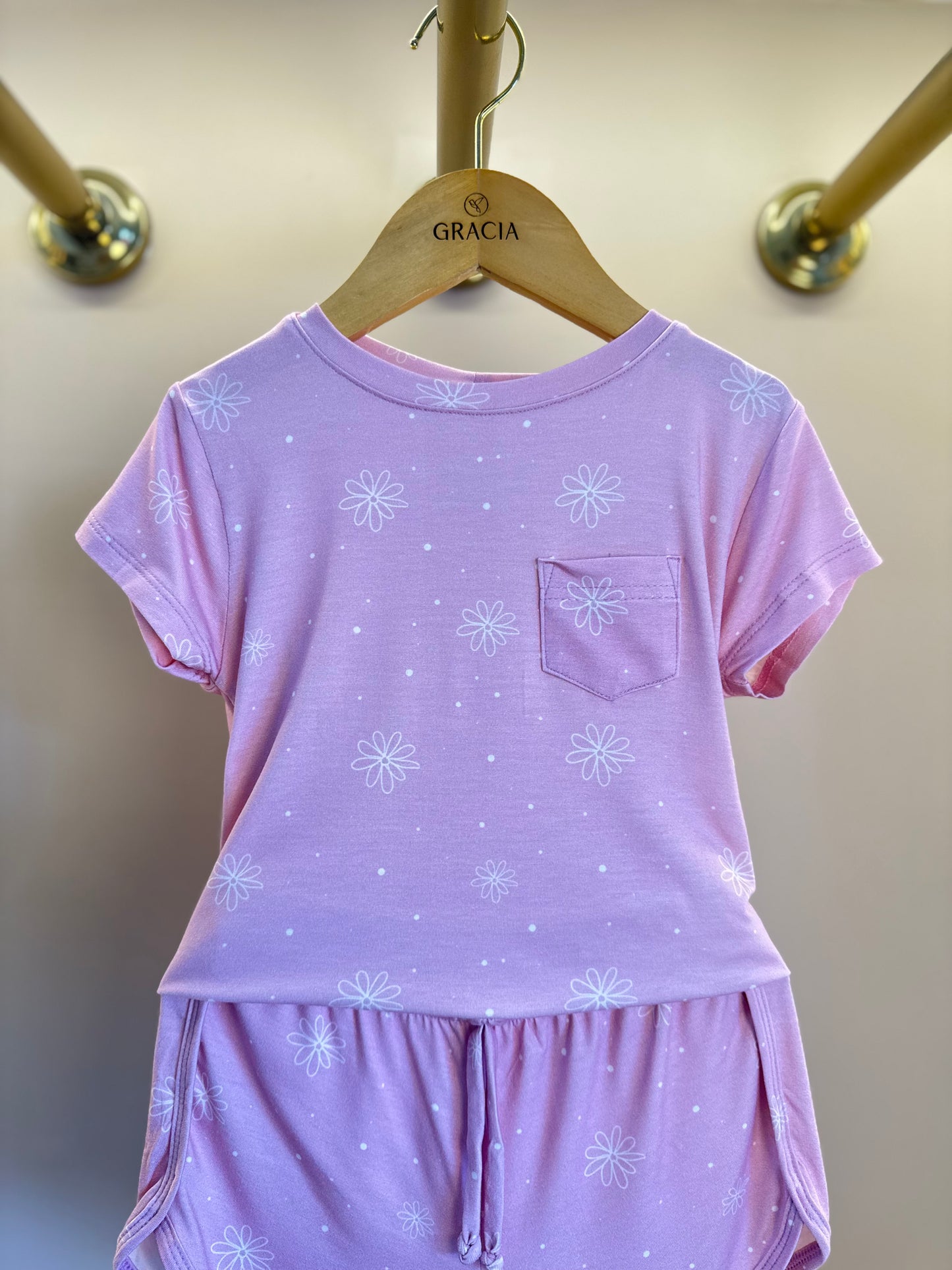 Pijama Infantil Comfy Blusa MC e Shorts Flower Rosa - Conforteca