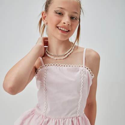 Vestido Teen Camadas Babados Rosa Claro - Two In PRÉ-VENDA