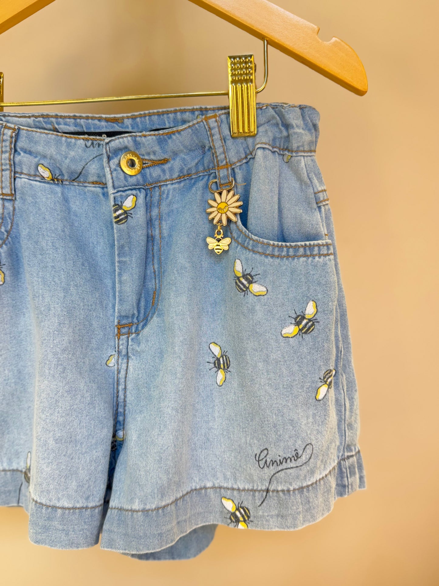 Shorts Jeans Infantil Abelhinhas - Animê