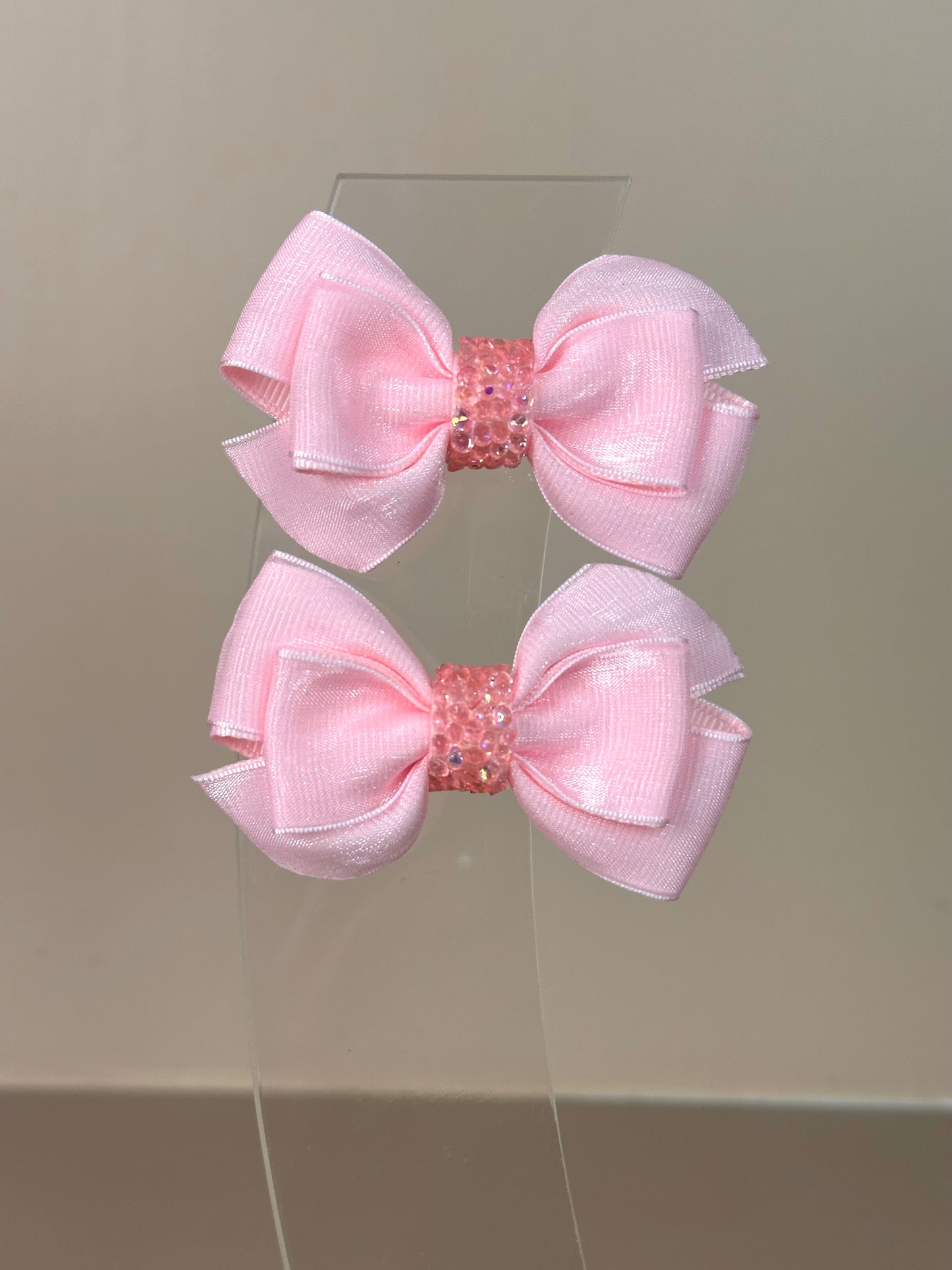 Laço Special Shine Organza Rosa Claro Parzinho P - Gracia