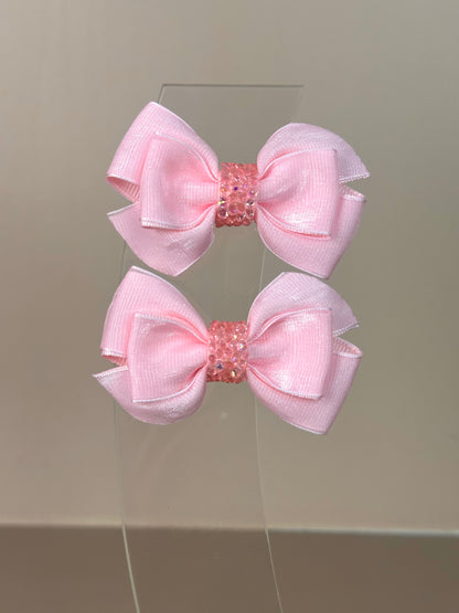 Laço Special Shine Organza Rosa Claro Parzinho P - Gracia