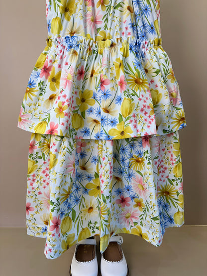 Vestido Infantil Tricoline Estampa Floral - Animê