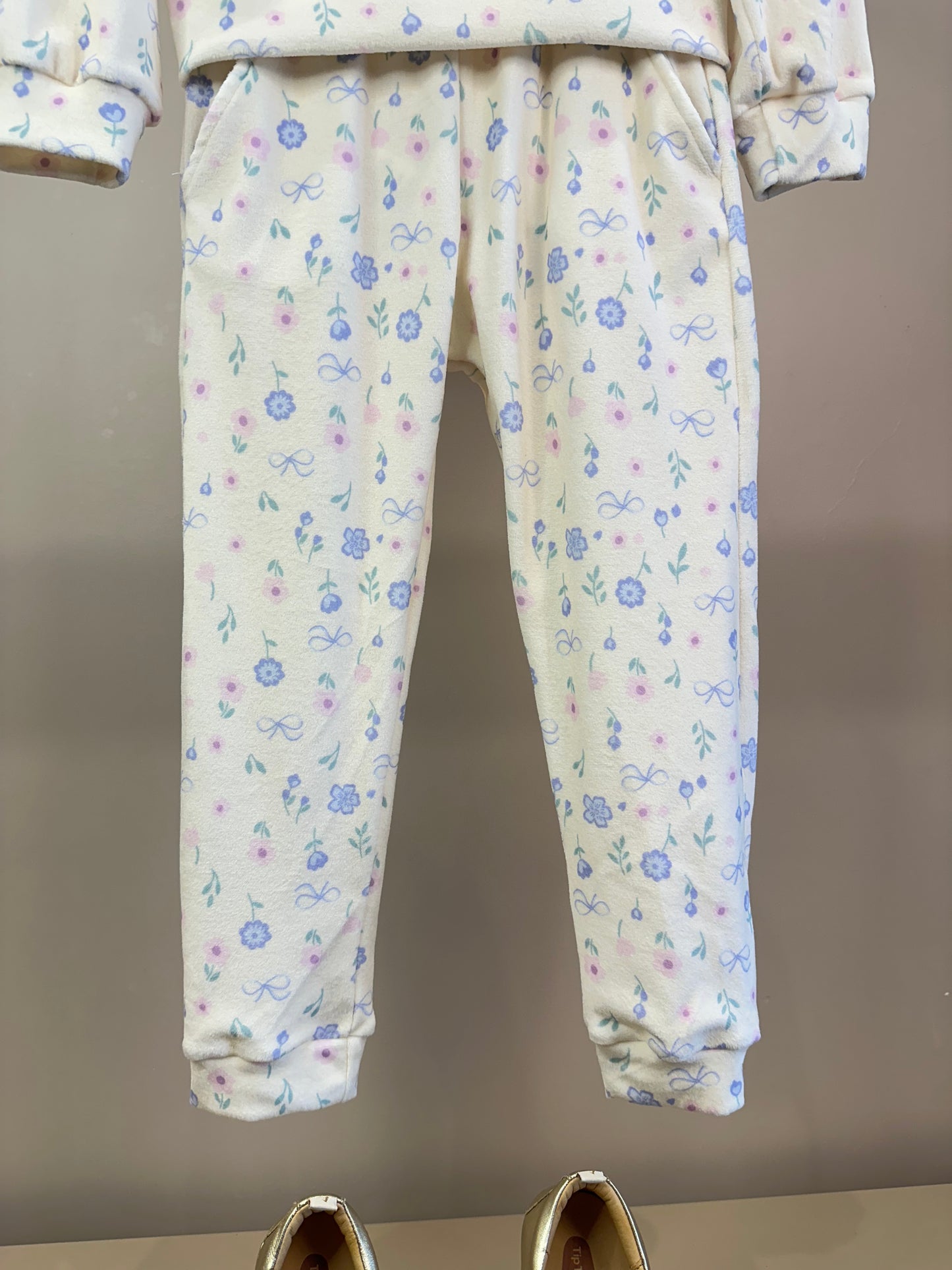 Conjunto Infantil Blus Blusa ML Fada E Calça Estampada Floral - Petit Cherie