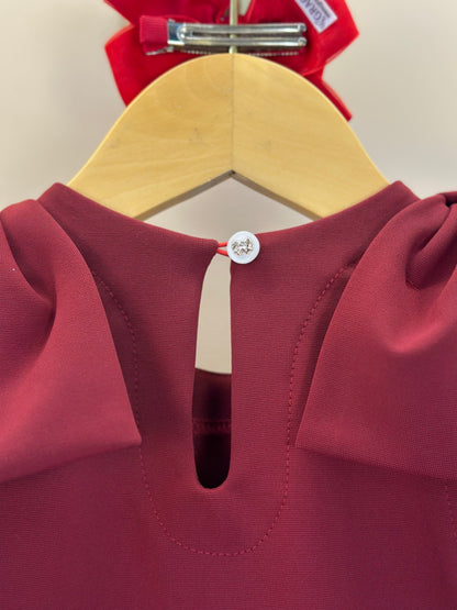 Vestido Infantil Jumper Algodão Manga Laço Vermelho - Beabá