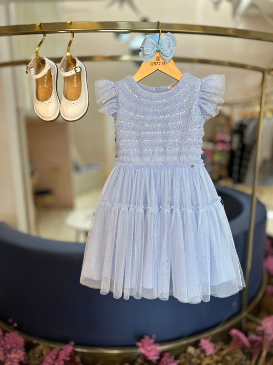 Vestido Infantil de Festa Squad Blue - Petit Cherie