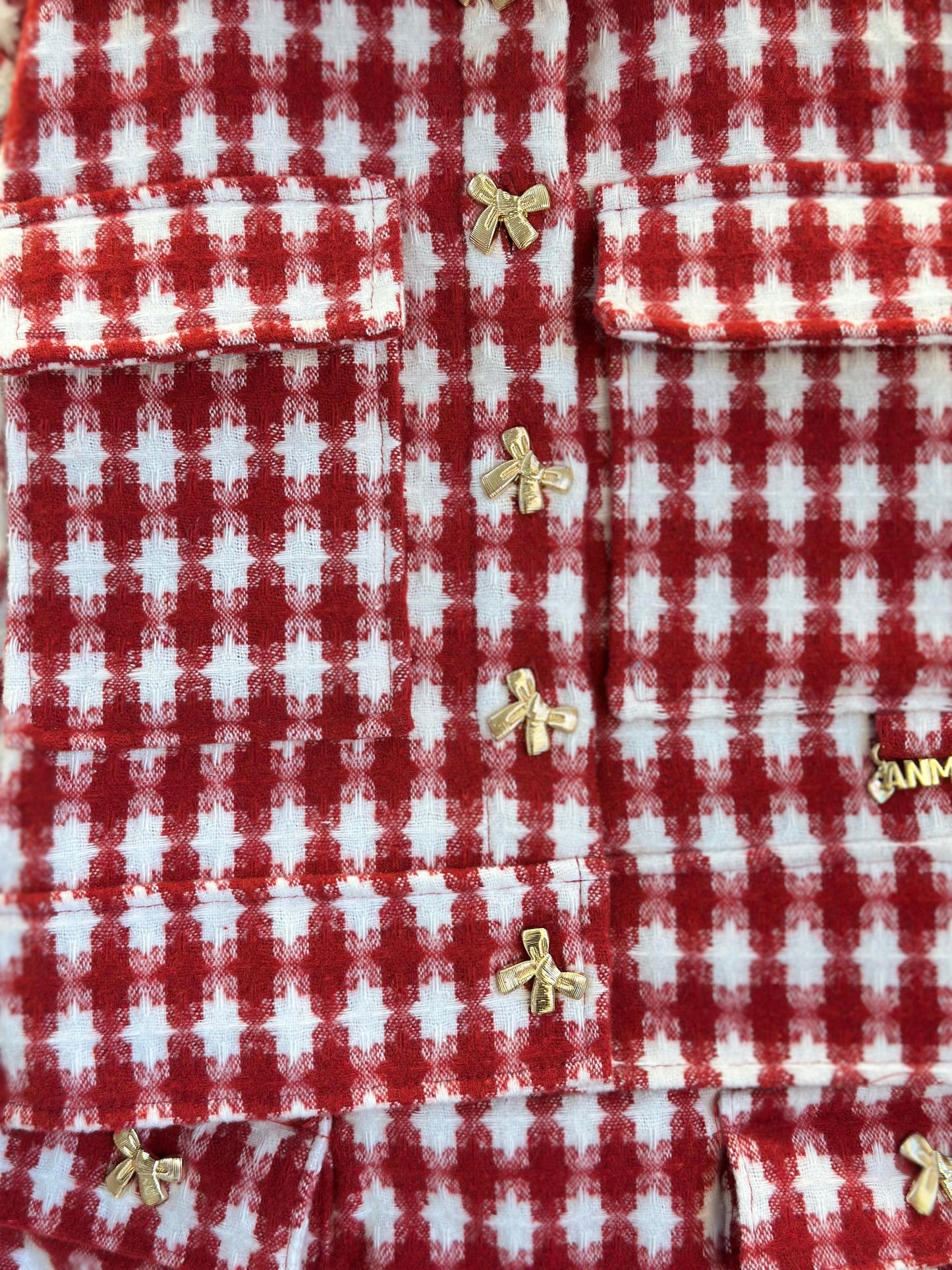 Conjunto Infantil Conceito Tweed Vermelho Casaco e Shorts Saia - Animê