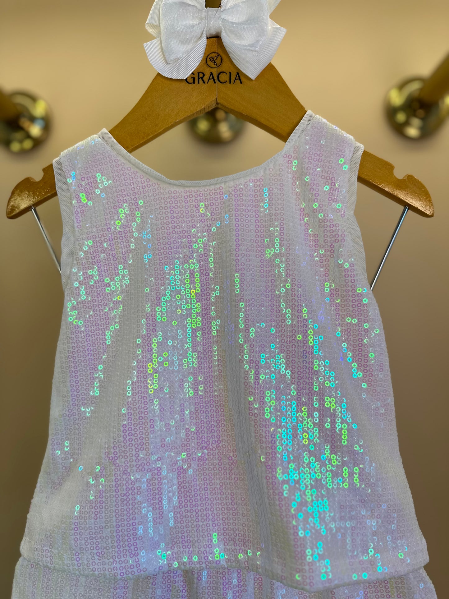 Conjunto Infantil Blusa e Saia Paetês Furta Cor - Petit Cherie