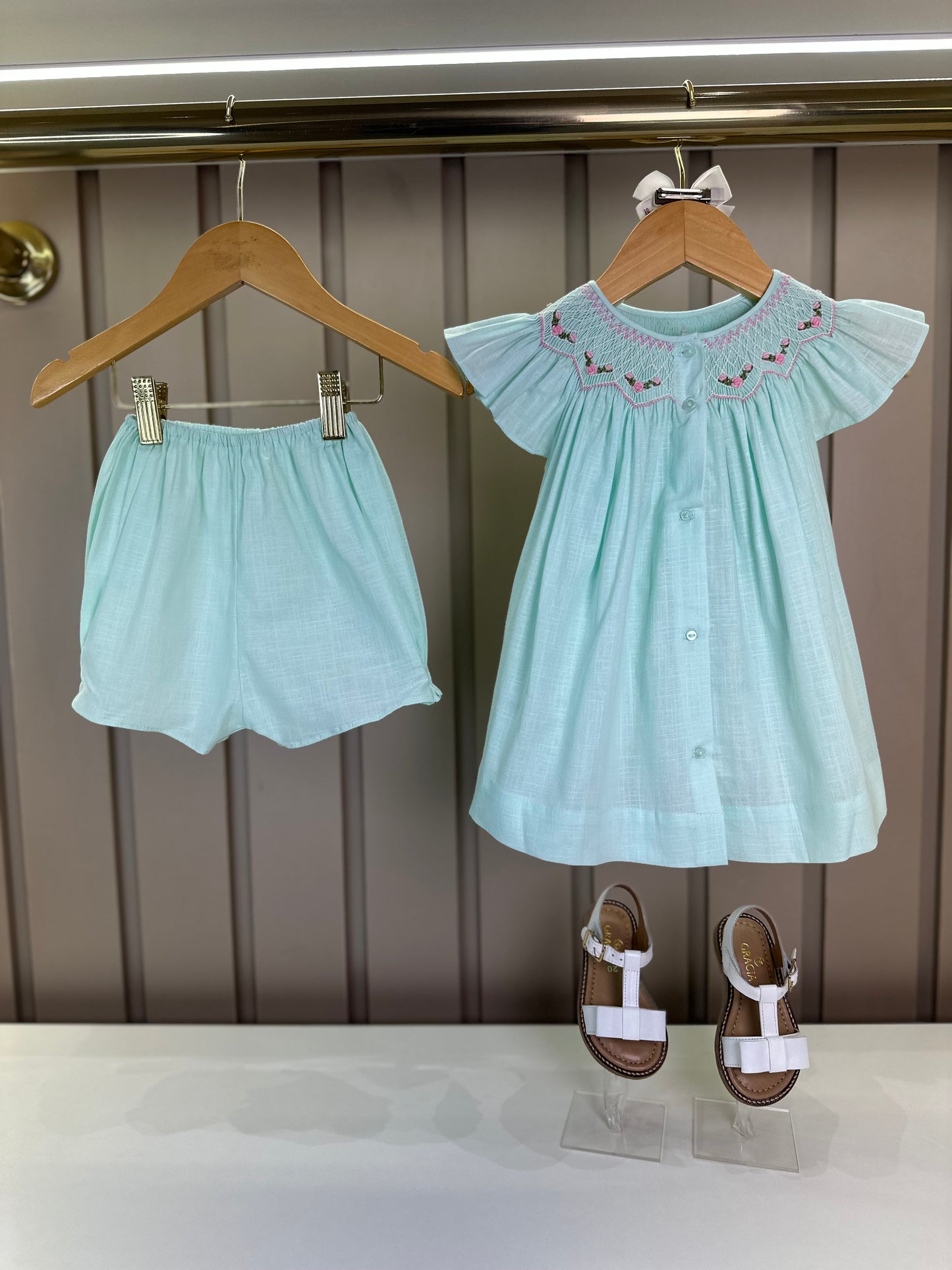 Batinha Bebê Algodão Bordado Serena Verde Claro - Gracia