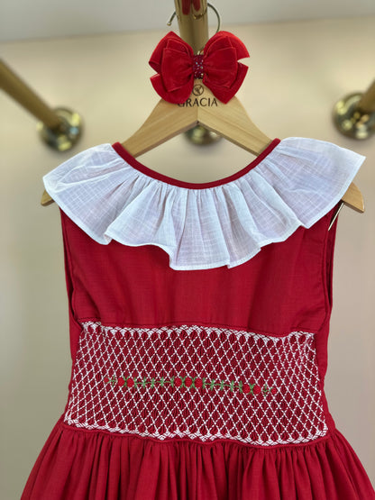 Vestido Infantil Clássico Algodão Isaura Vermelho - Gracia