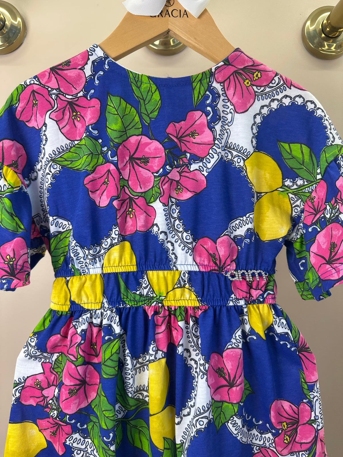 Vestido Infantil Estampa Primavera Floral e Limões - Animê