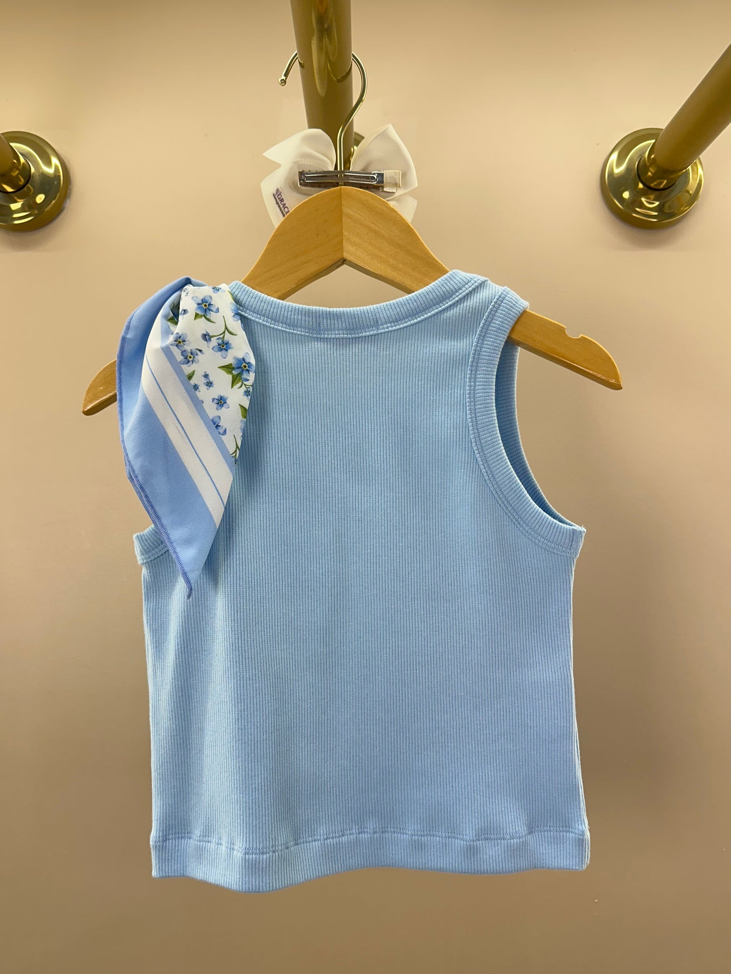 Blusa Infantil Regata Lenço Floral - Luluzinha