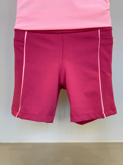 Conjunto Infantil Blusa Maria Sakay Brincadeira Coral e Bermuda Isis Brincadeira Romã - Siri Sport