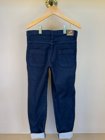 Calça social skinny de sarja marinho - Dame