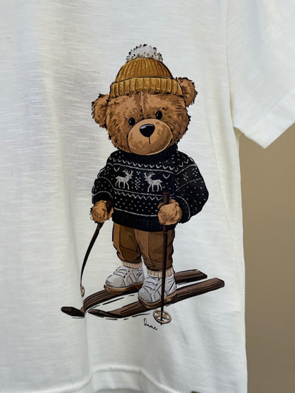 Camiseta Infantil MC Teddy Ski Off White - Dame