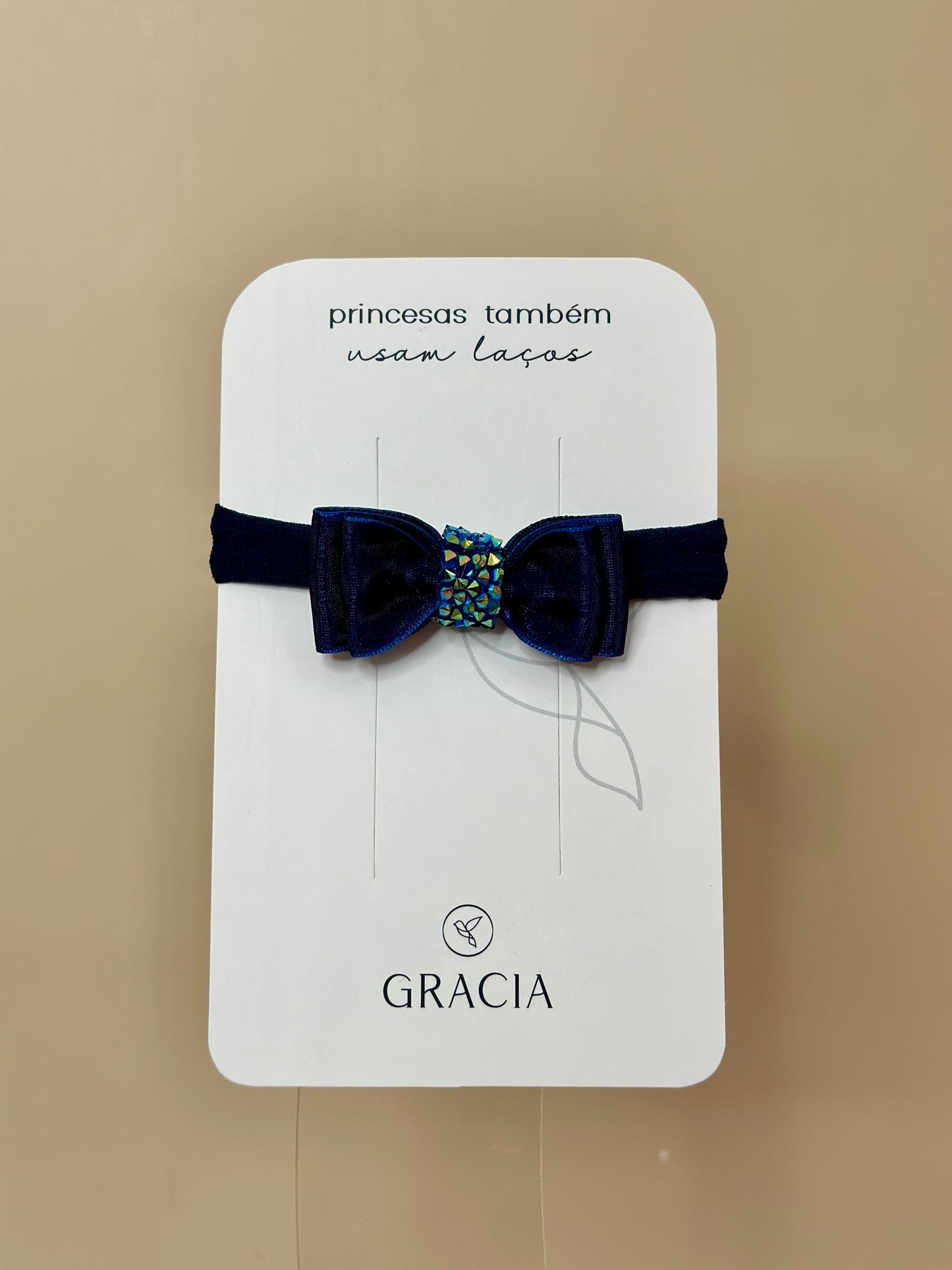 Faixinha Bebê Special Shine Organza Marinho - Gracia
