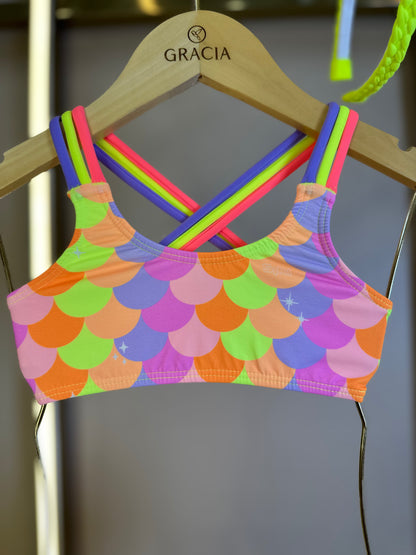 Biquíni Infantil Faixinha Fernanda Sereia Candy - Siri Kids