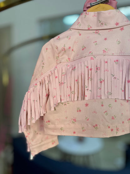 Jaqueta Infantil Franjas Mini Flores - Pituchinhus