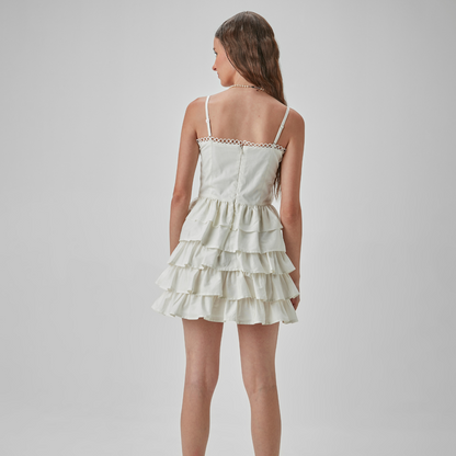 Vestido Teen Camadas Babados Off White - Two In PRÉ-VENDA