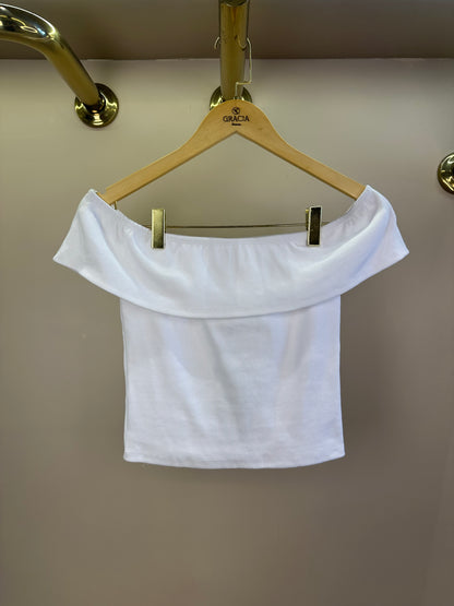 Blusa Teen Ombro a Ombro Off White - Authoria