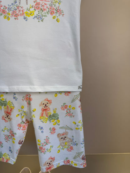 Conjunto Infantil Blusa Laço Maxxi Lateral e Shorts Legging - Petit Cherie