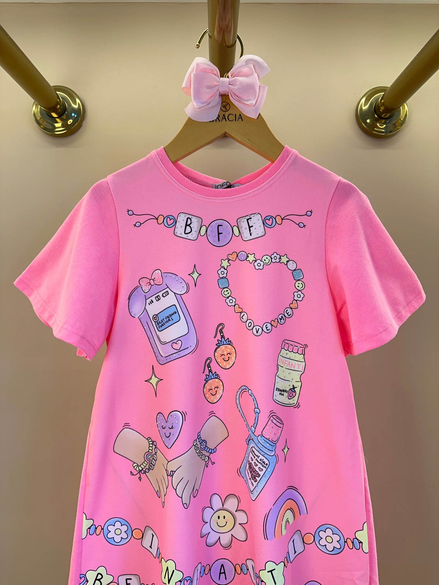 Vestido infantil Best Friend Pulseiras - Infanti