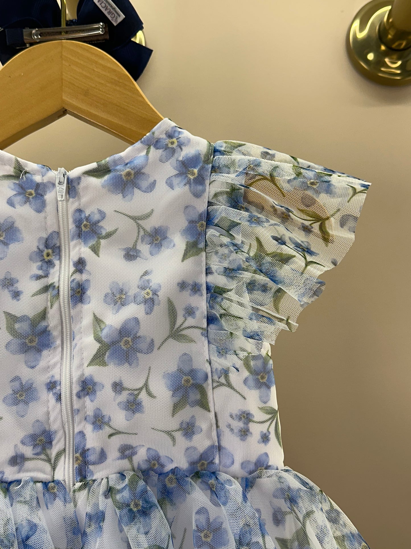 Vestido Infantil Festa Estampa Floral no Tule - Luluzinha