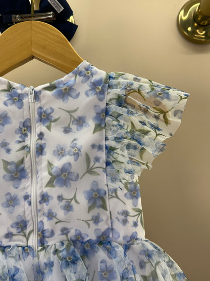 Vestido Infantil Festa Estampa Floral no Tule - Luluzinha