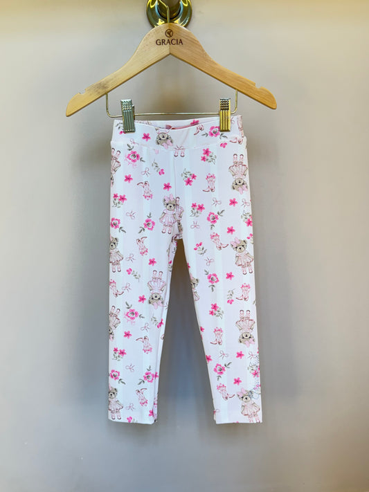 Legging Infantil Flores & Ursinhas - Pituchinhus