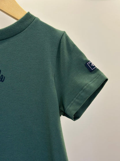 Vestido Infantil Trapézio MC Tico e Teco Verde Musgo - Momi