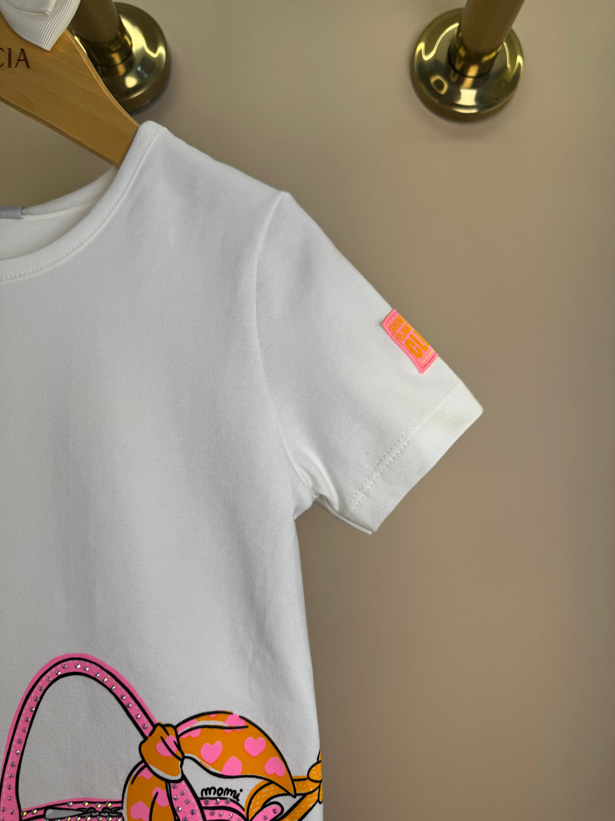 Conjunto Infantil Blusa Bolsa Transversal e Shorts Legging Corações - Momi
