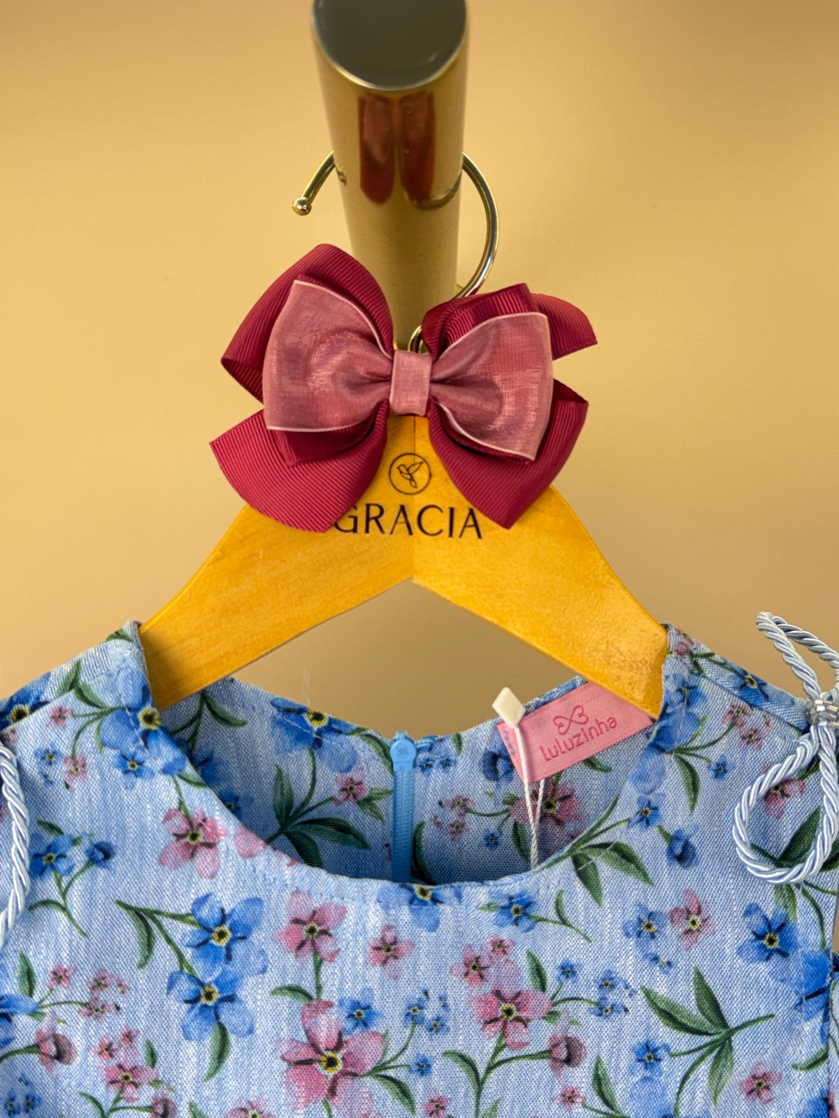 Vestido Infantil Estampa Floral Com Manga Balonê - Luluzinha