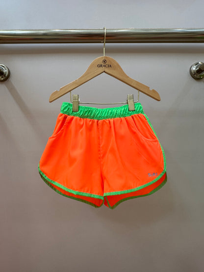 Shorts Infantil Letícia Laranja Fluor - Siri Kids