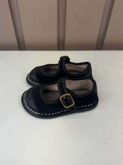 Sapato Espadrille Couro Veludo Petit Cheval